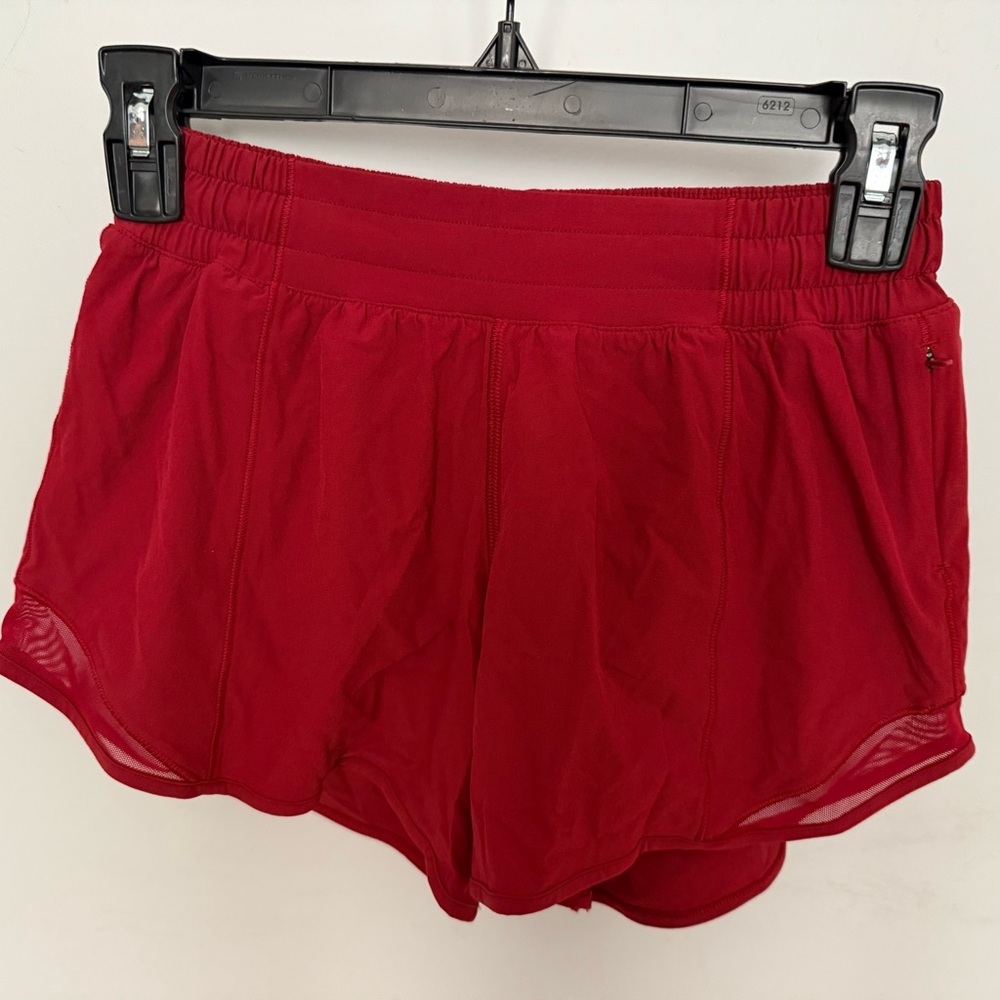lululemon athletica Vibrant Red Athletic Shorts